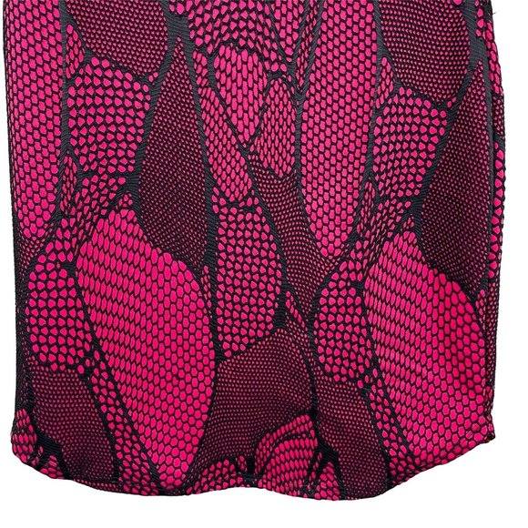 Bailey Blue pink black fuchsia flocked off shoulder bodycon dress medium MSRP 80 - Picture 7 of 12